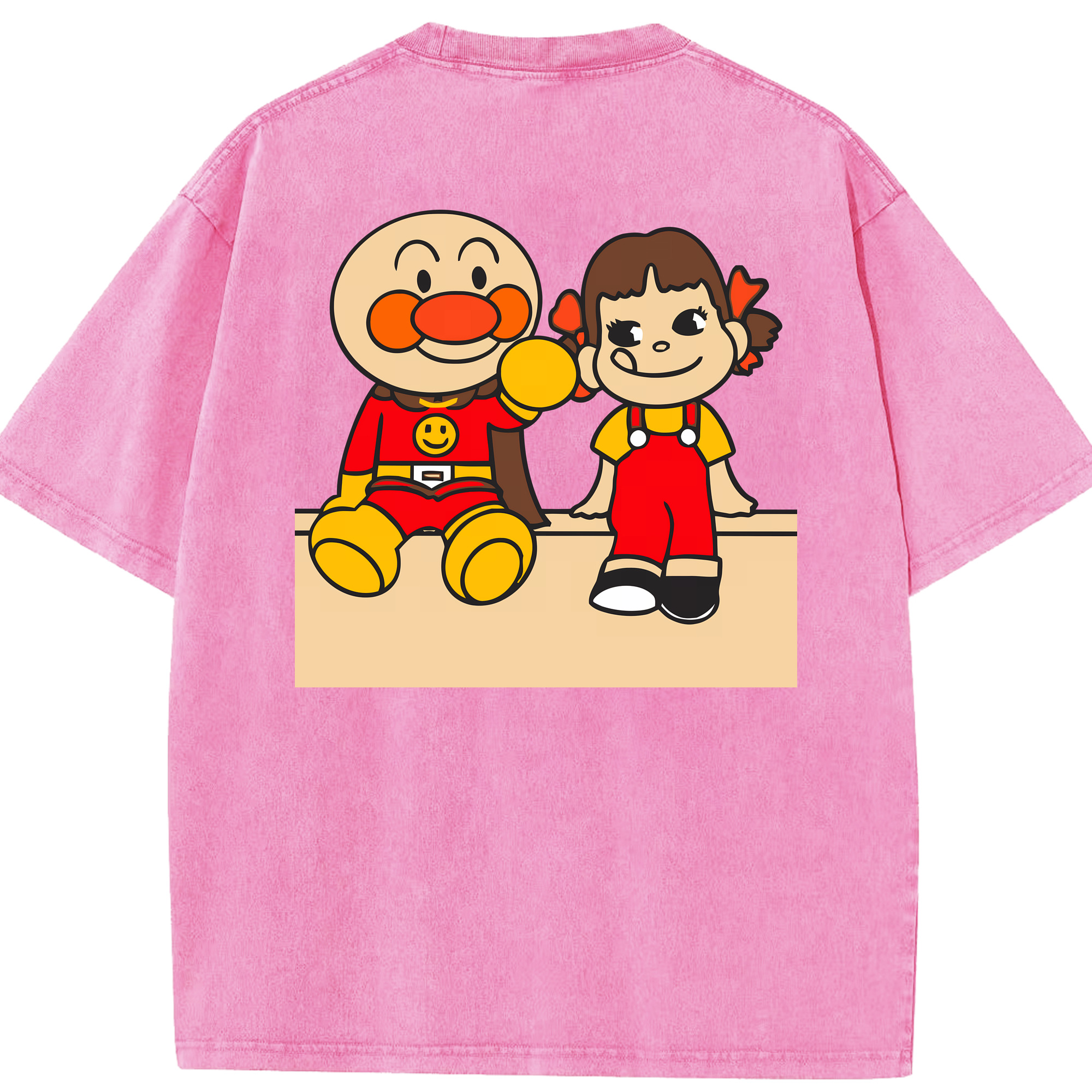 （画像用） アンパンマン Anpanman 綿100% ヴィンテージ風 半袖Tシャツ（背面プリント）